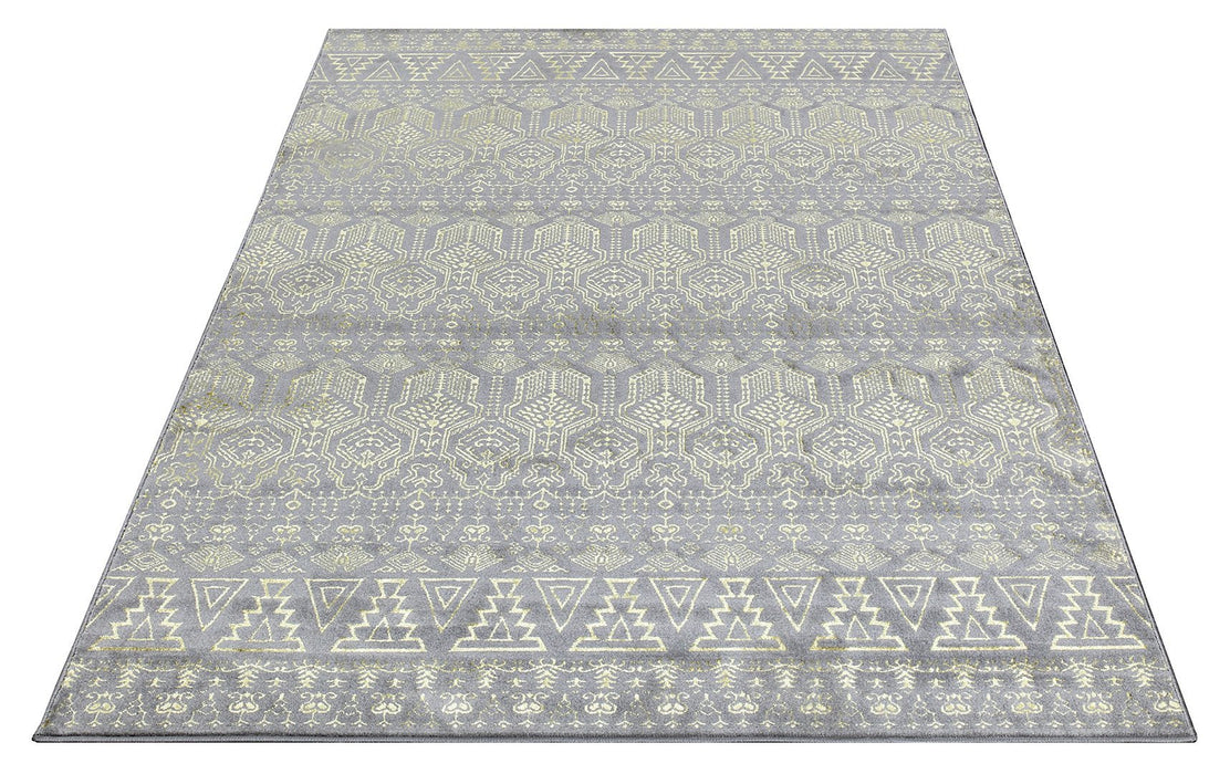 Ritz Moroccan Style Rug Gold & Grey