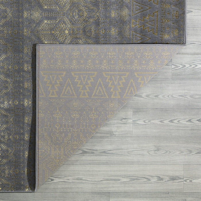 Ritz Moroccan Style Rug Gold & Grey