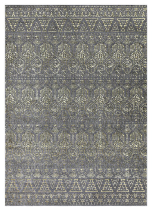 Ritz Moroccan Style Rug Gold & Grey