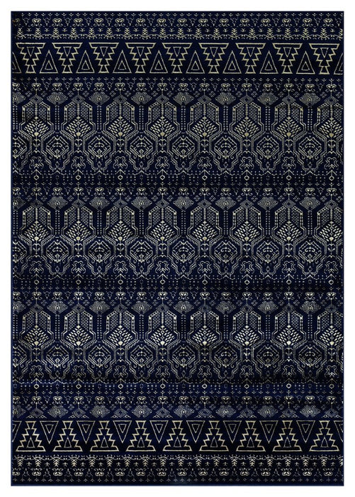 Ritz Moroccan Style Rug Gold & Navy