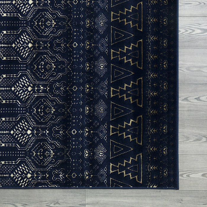 Ritz Moroccan Style Rug Gold & Navy