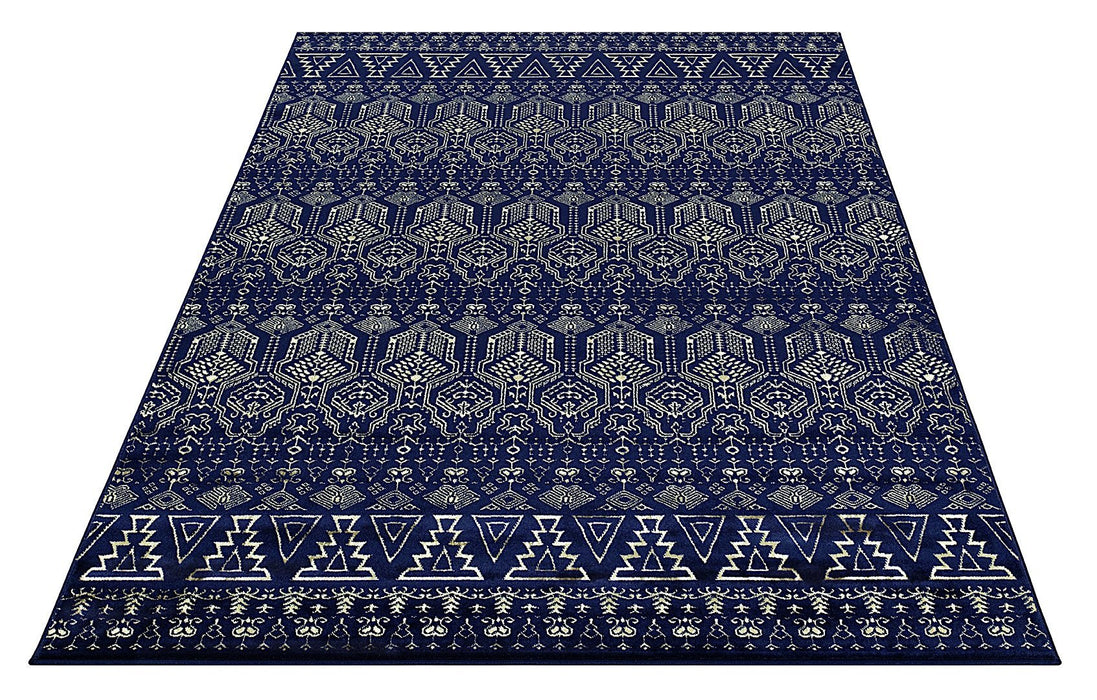 Ritz Moroccan Style Rug Gold & Navy