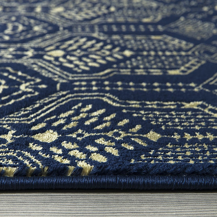 Ritz Moroccan Style Rug Gold & Navy