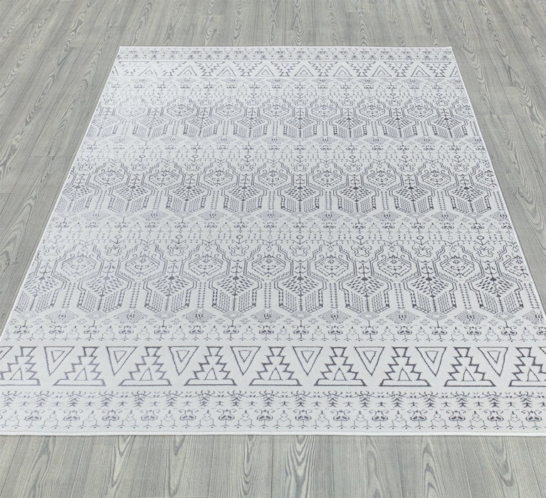 Ritz Moroccan Style Rug Silver & Cream