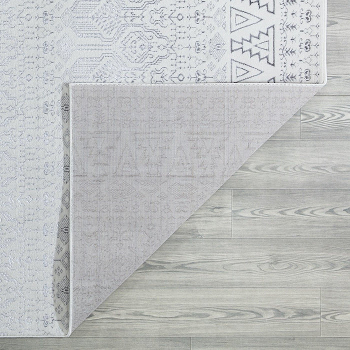 Ritz Moroccan Style Rug Silver & Cream