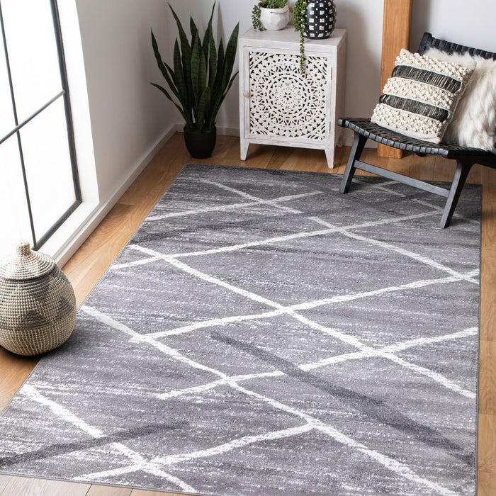 Salvador Geometric Modern Rug V1 - Grey