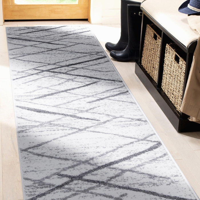 Salvador Geometric Modern Rug V2 - White