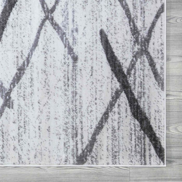 Salvador Geometric Modern Rug V2 - White