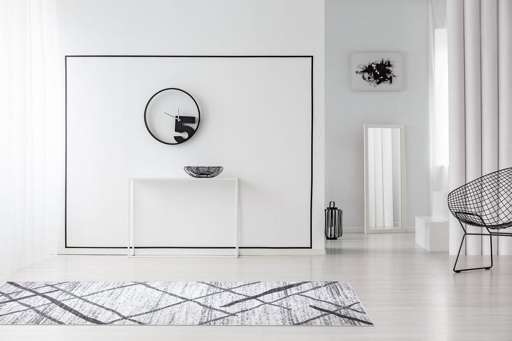 Salvador Geometric Modern Rug V2 - White