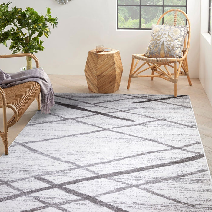 Salvador Geometric Modern Rug V2 - White