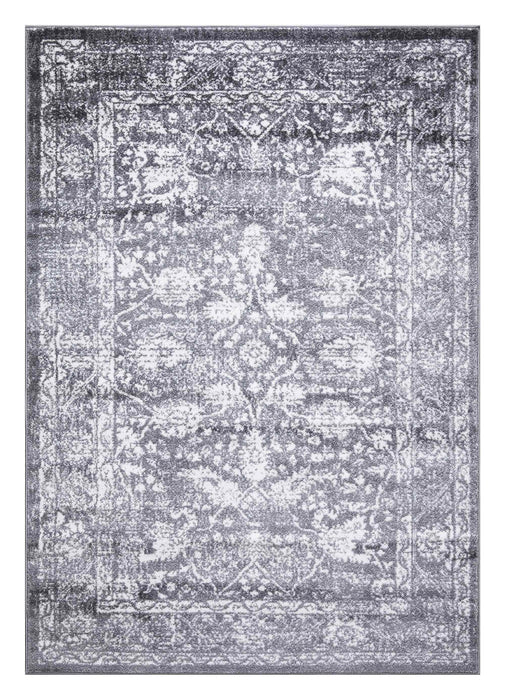 Santorini Traditional Floral Rug - Grey