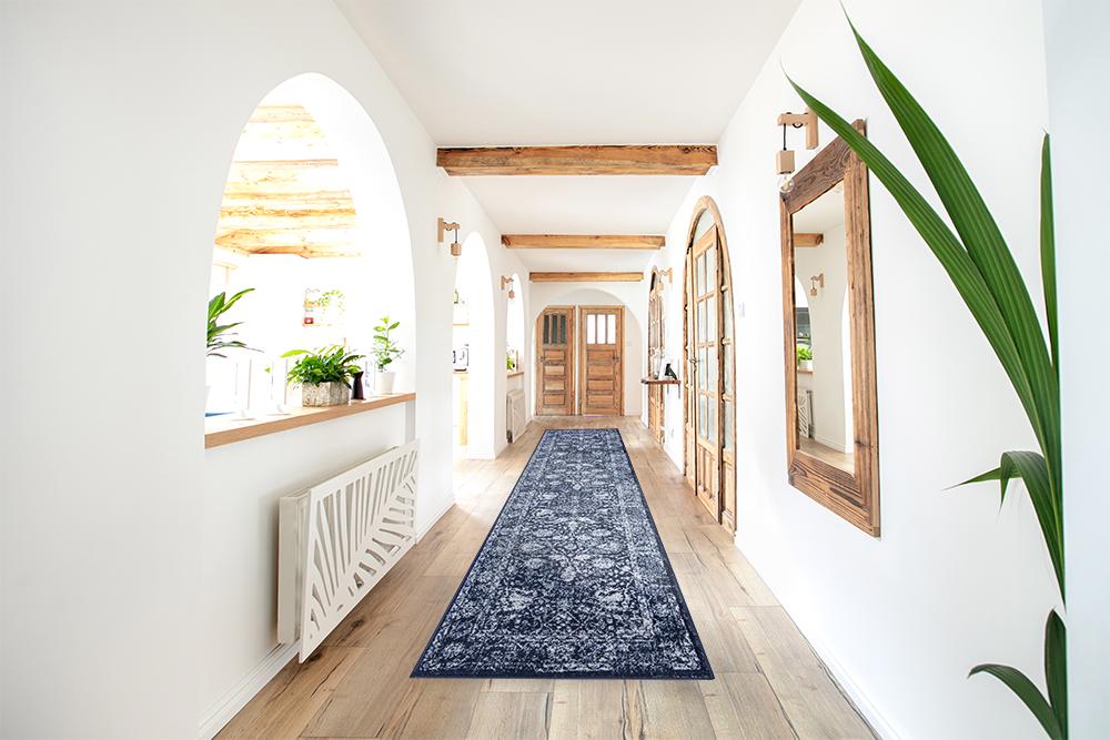 Santorini Traditional Floral Rug (V2) - Navy