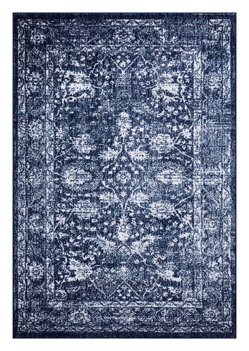 Santorini Traditional Floral Rug (V2) - Navy