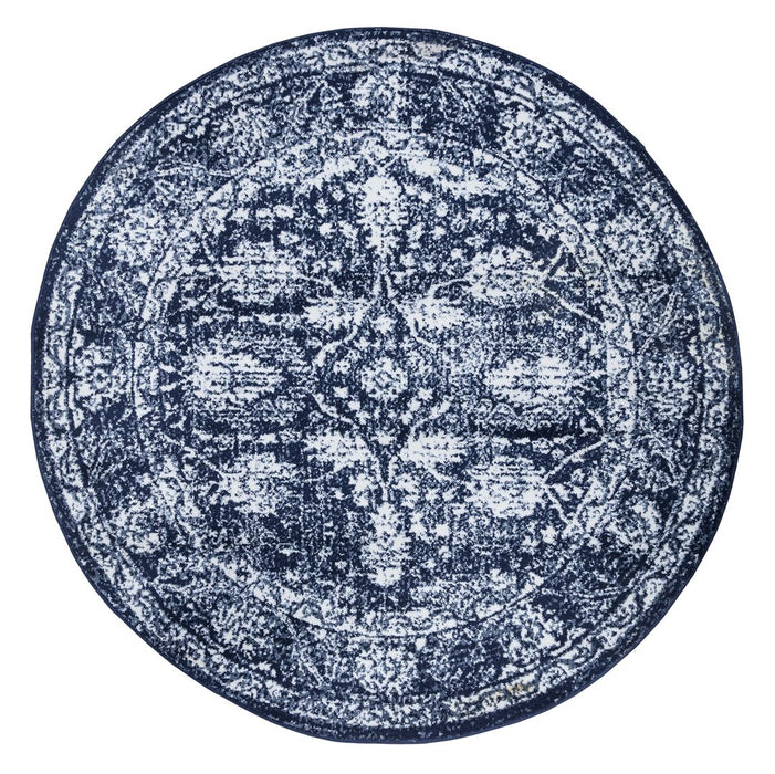 Santorini Traditional Floral Rug (V2) - Navy