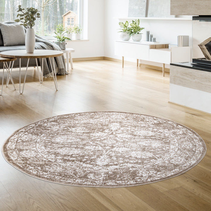 Santorini Traditional Floral Rug (V3) - Beige