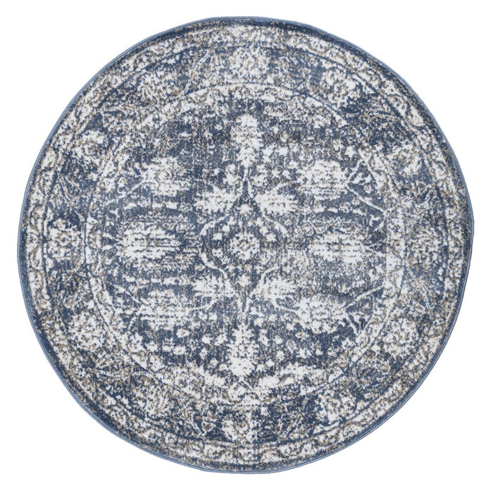 Santorini Traditional Floral Rug (V4) - Blue