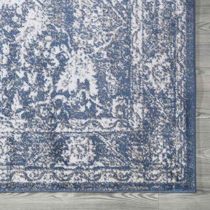 Santorini Traditional Floral Rug (V4) - Blue