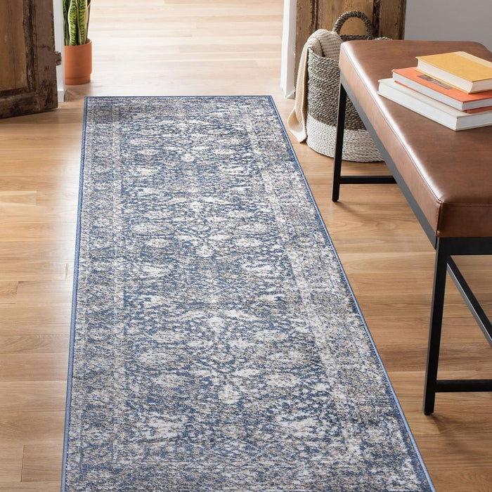 Santorini Traditional Floral Rug (V4) - Blue