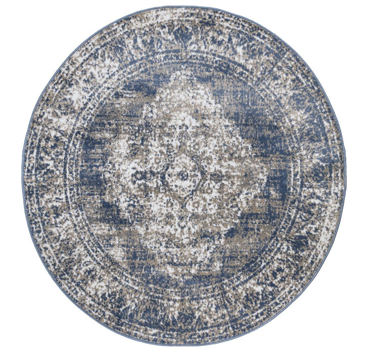 Santorini Traditional Medallion Rug - Blue