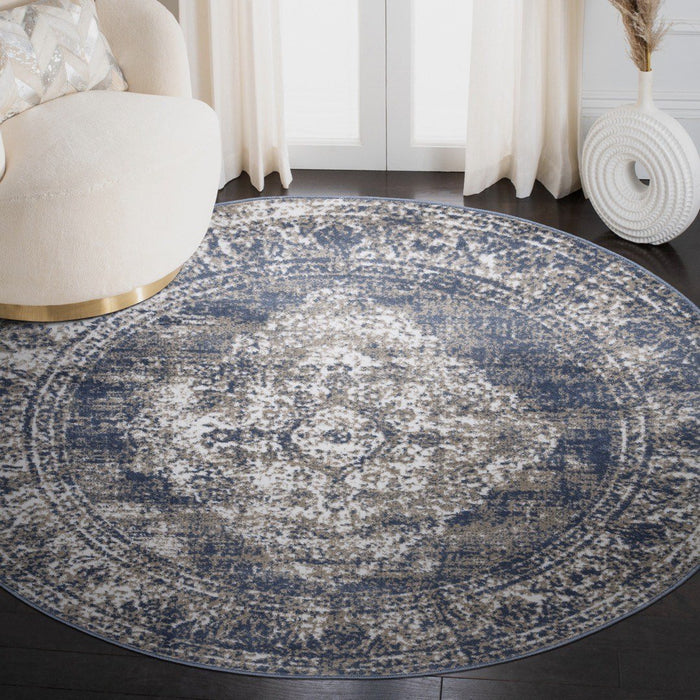 Santorini Traditional Medallion Rug - Blue