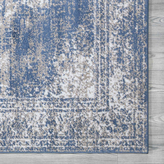 Santorini Traditional Medallion Rug - Blue