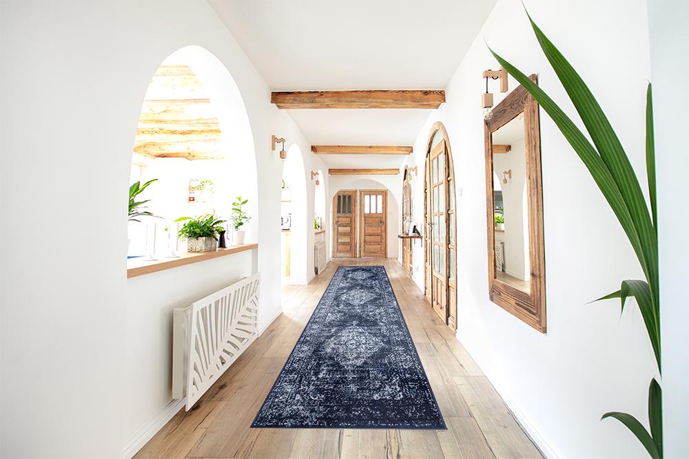 Santorini Traditional Medallion Rug (V3) - Navy