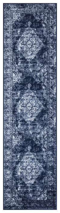 Santorini Traditional Medallion Rug (V3) - Navy