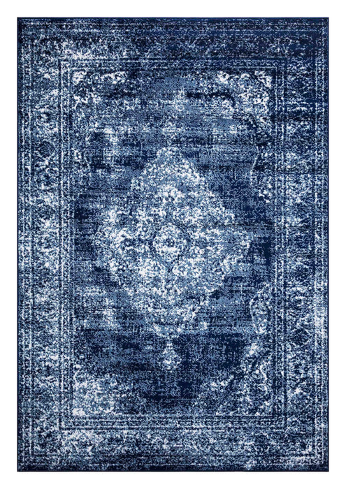 Santorini Traditional Medallion Rug (V3) - Navy