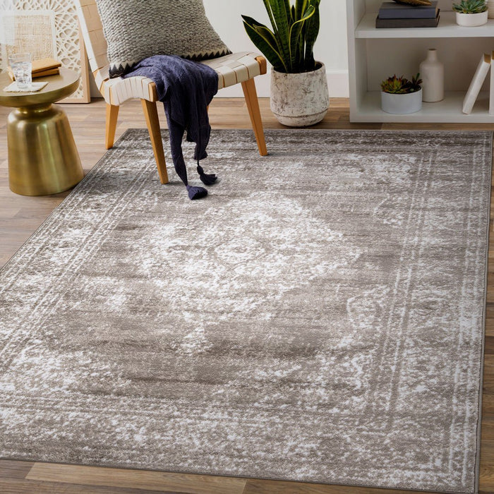 Santorini Traditional Medallion Rug (V4) - Beige