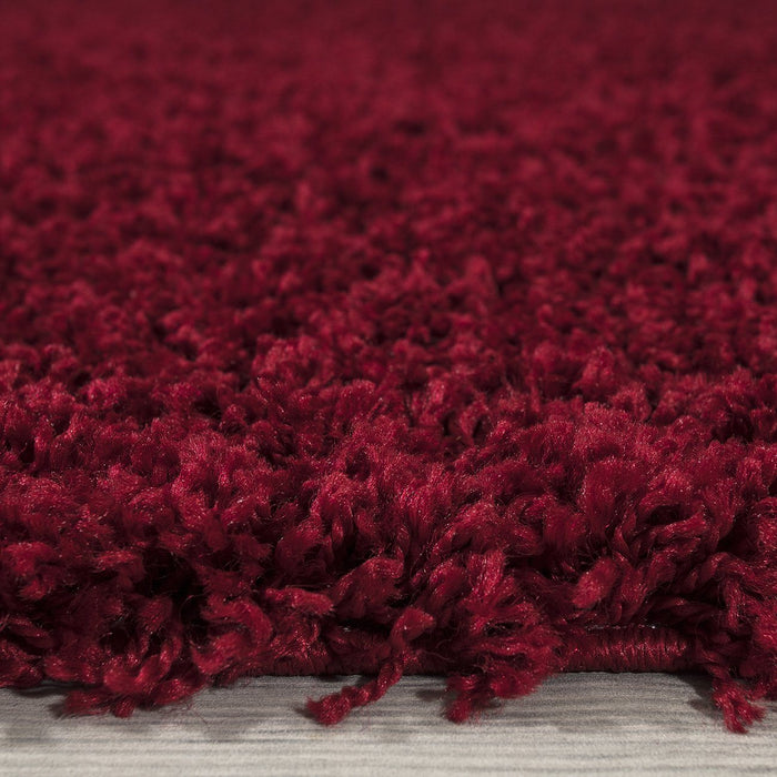 Shaggy Plain Red Rug