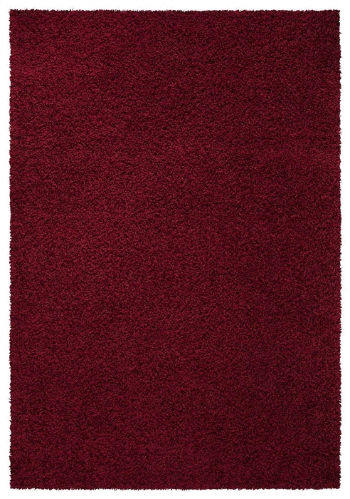 Shaggy Plain Red Rug