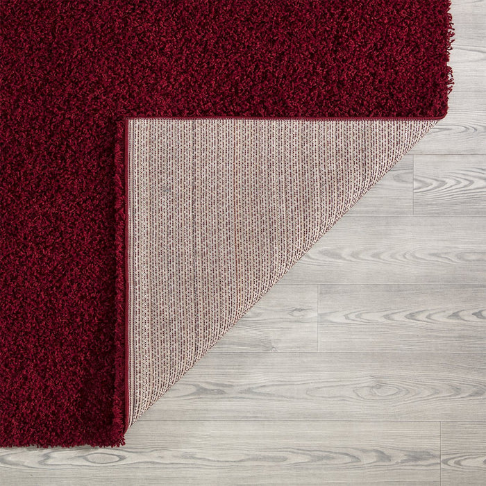 Shaggy Plain Red Rug