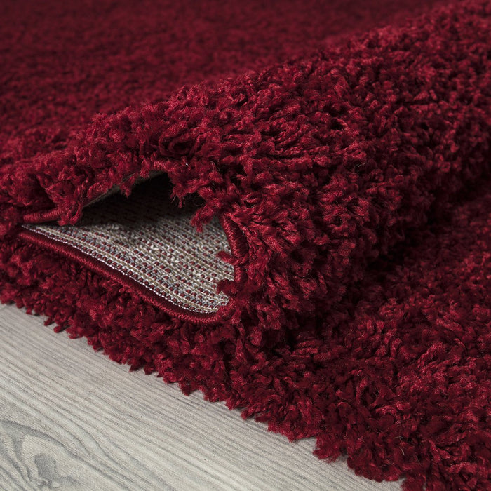 Shaggy Plain Red Rug