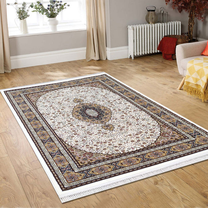 Sicily Traditional Medallion Rug (V1) - Cream