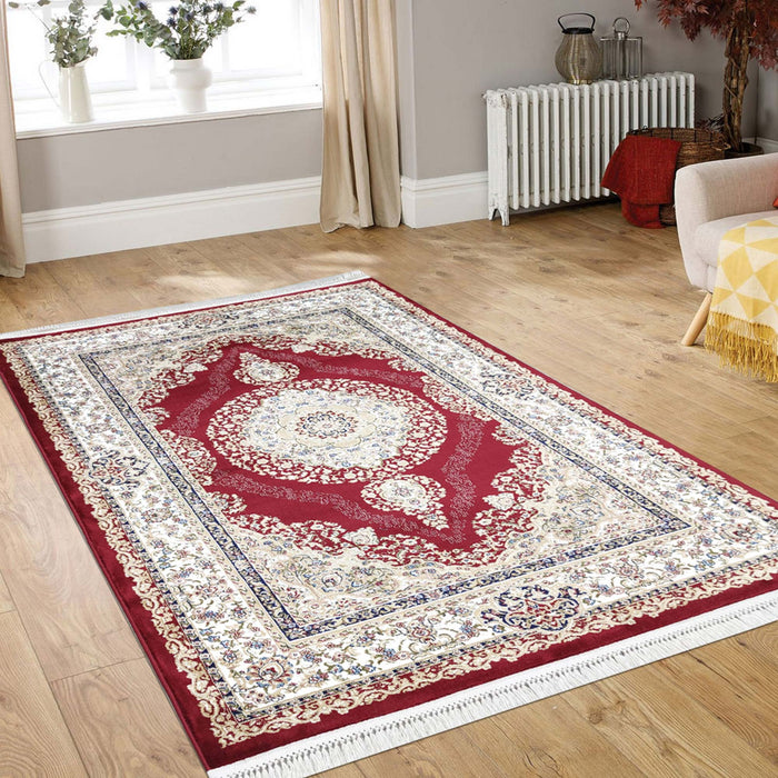 Sicily Traditional Medallion Rug (V10) - Red