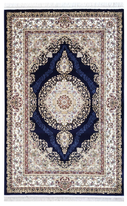 Sicily Traditional Medallion Rug (V11) - Navy