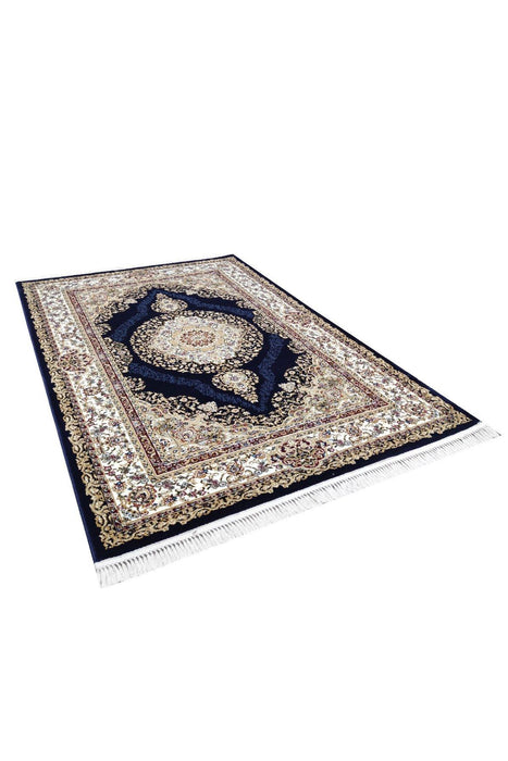 Sicily Traditional Medallion Rug (V11) - Navy