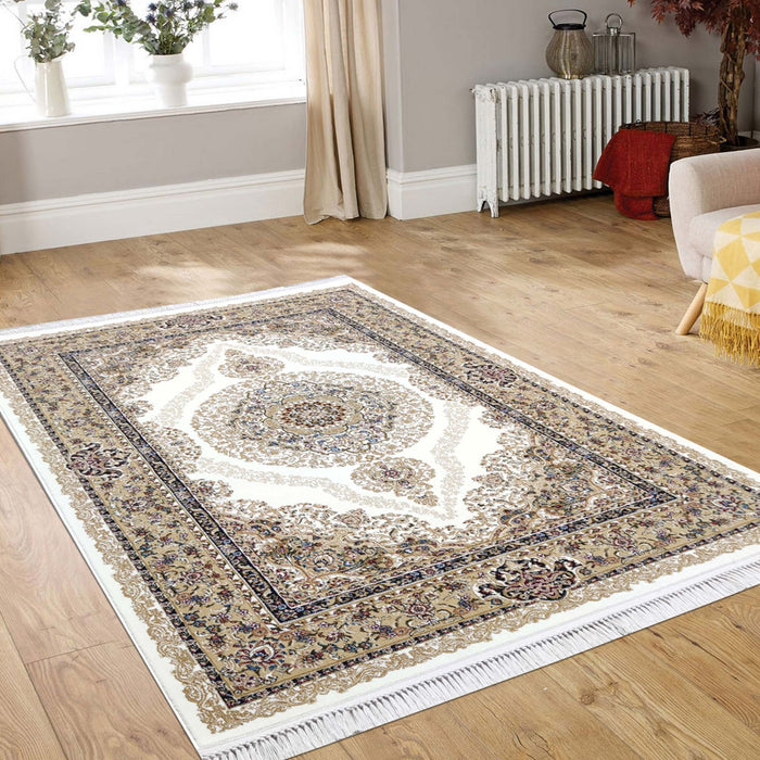 Sicily Traditional Medallion Rug (V12) - Cream