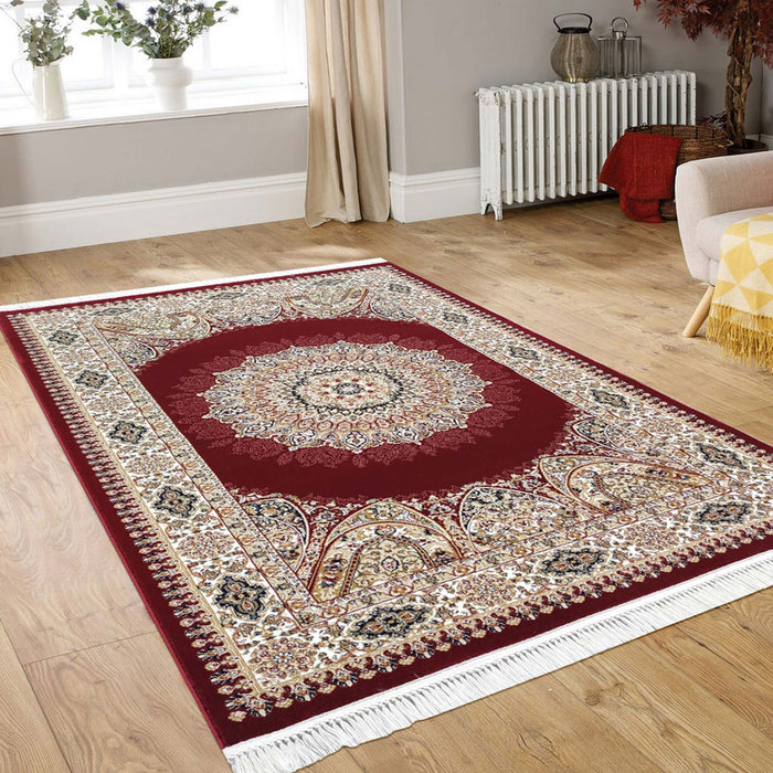 Sicily Traditional Medallion Rug (V13) - Red