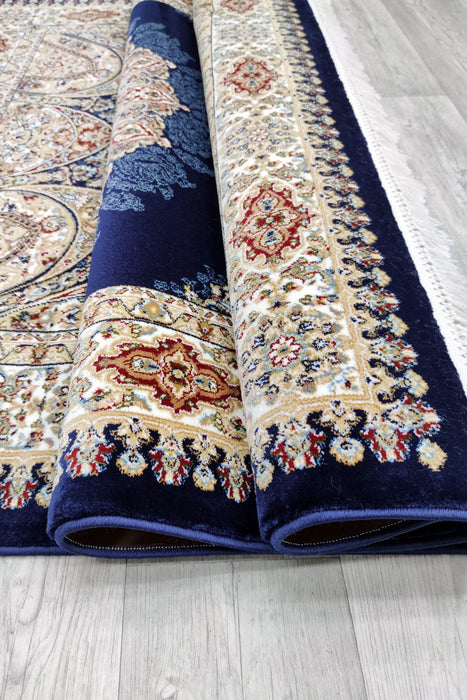 Sicily Traditional Medallion Rug (V14) - Navy