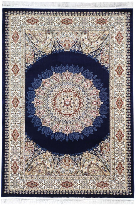 Sicily Traditional Medallion Rug (V14) - Navy