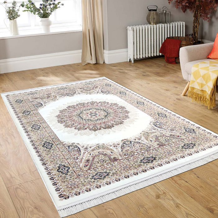 Sicily Traditional Medallion Rug (V15) - Cream