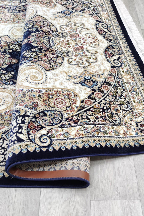 Sicily Traditional Medallion Rug (V16) - Navy