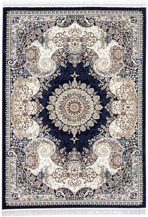 Sicily Traditional Medallion Rug (V16) - Navy