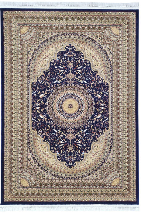 Sicily Traditional Medallion Rug (V19) - Navy