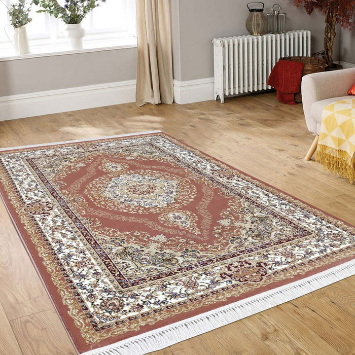 Sicily Traditional Medallion Rug (V9) - Terra