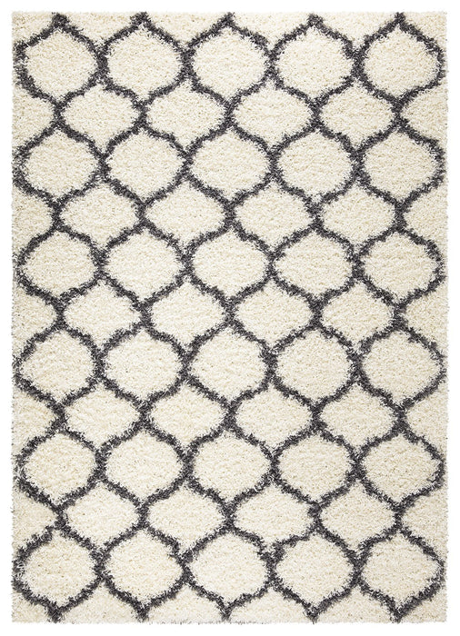 Trellis Shaggy White & Grey Rug