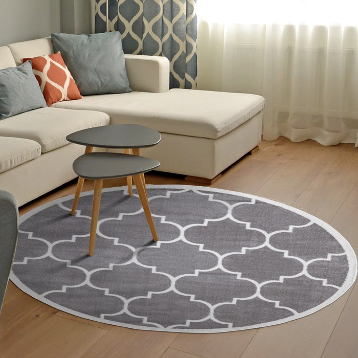 Trendy Border Trellis Rug - Grey