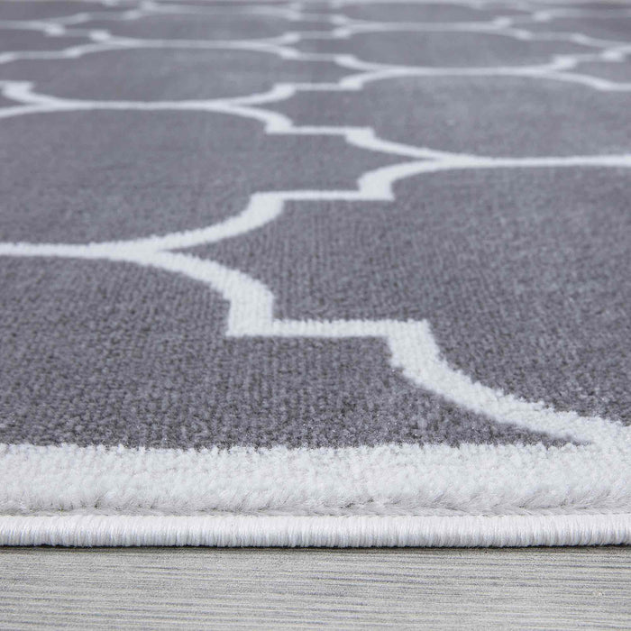 Trendy Border Trellis Rug - Grey