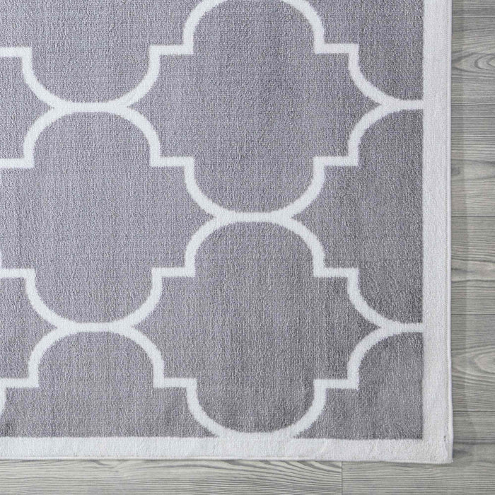 Trendy Border Trellis Rug - Grey